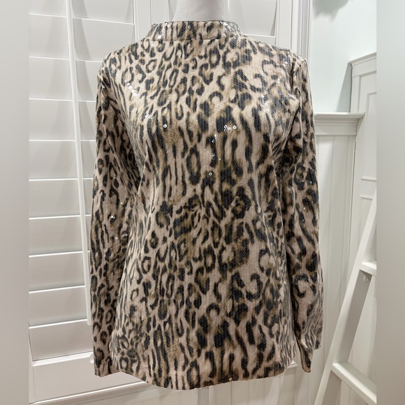 Chico's Tops - Chico's Animal Print Sequin Blouse